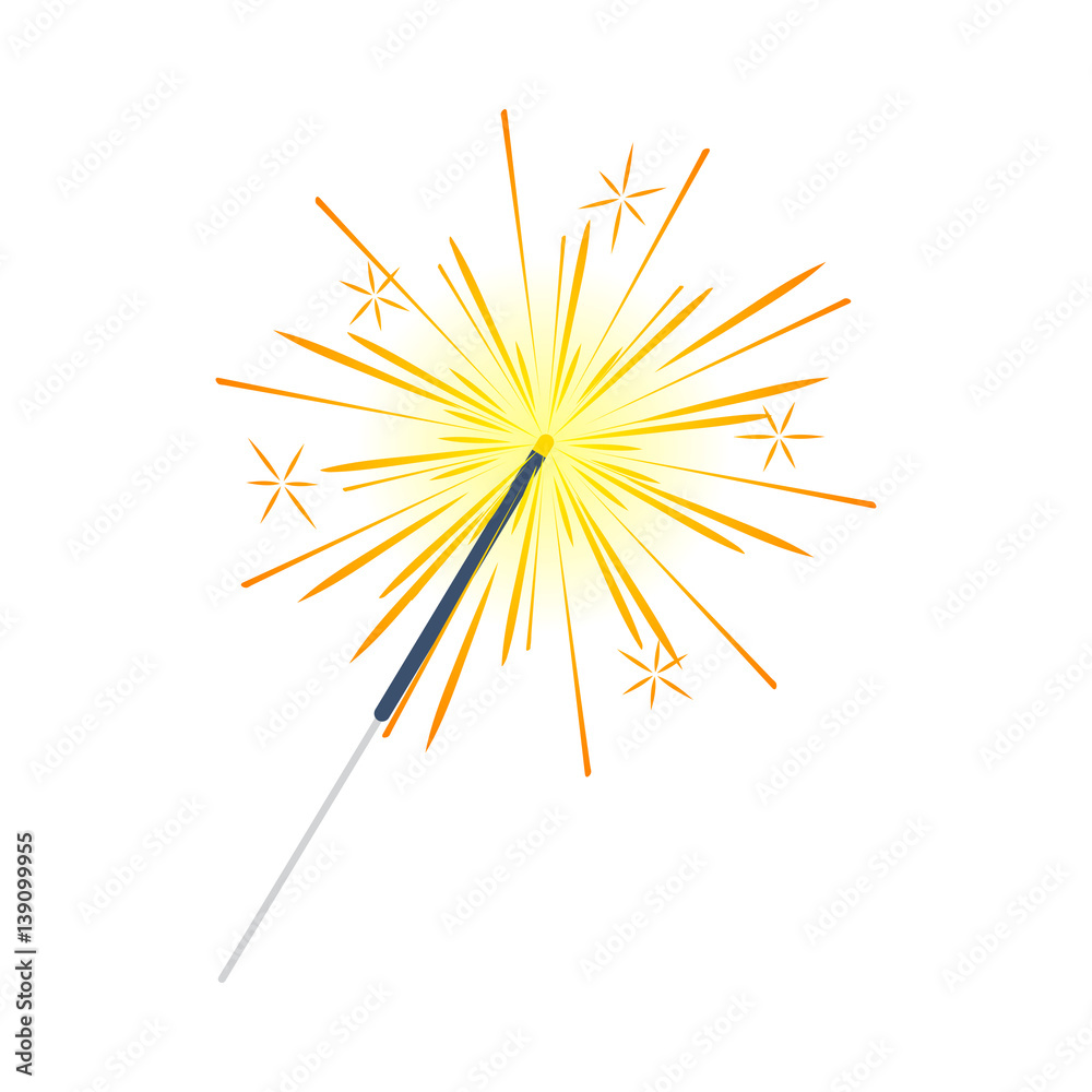 Bengal Light, Fire, Firework Sparkler Isolated