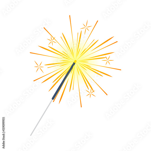 Bengal Light, Fire, Firework Sparkler Isolated
