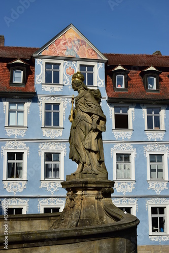 Bamberg, Germany - baroque statue of Holy KUNIGUNDE in the historical town of Bamberg, Bavaria, region Upper Franconia, Germany