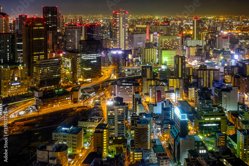 Osaka city, Japan night view © mantinov
