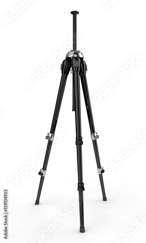 3d render detailed camera tripods on white background