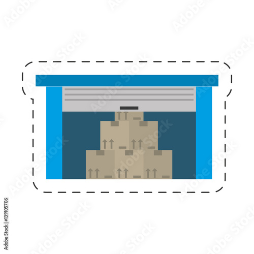 warehouse cardboard boxes delivery vector illustration eps 10