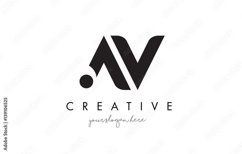 AV Letter Logo Design with Creative Modern Trendy Typography.