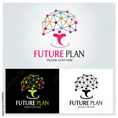 Future plan logo design template. Creative idea logo design concept. Vector illustration