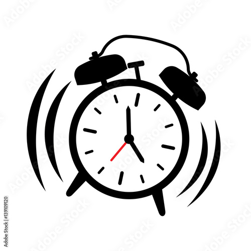 Alarm clock ringing  vector illustration