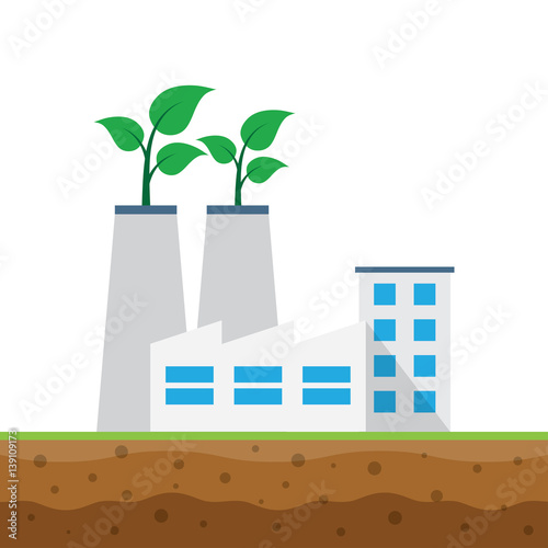 ecology concept Industrial factory buildings.