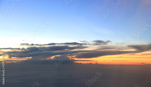 blue sky with clouds closeup