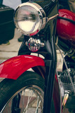 Klasyczny stary motocykl, motorower, lampa klasycznego motocykla, komar