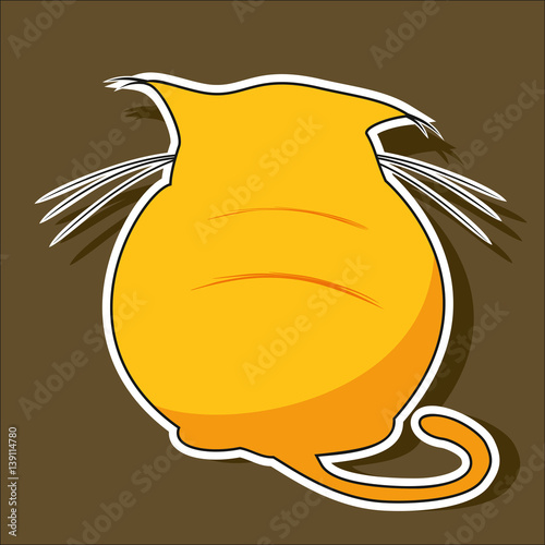 orange cat silhouette