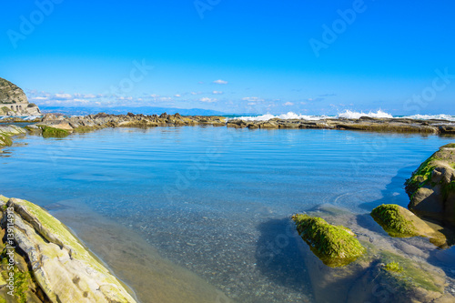 Fototapeta Naklejka Na Ścianę i Meble -  Beautiful landscape, seascape, amazing nature background with rocks and blue water.
