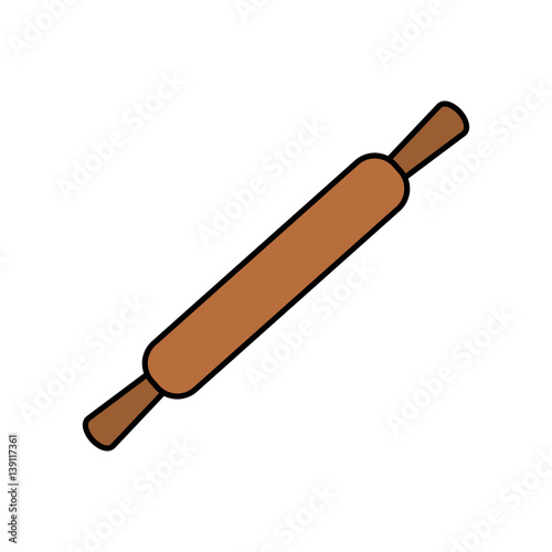 rolling pin pastry icon image vector illustration design 