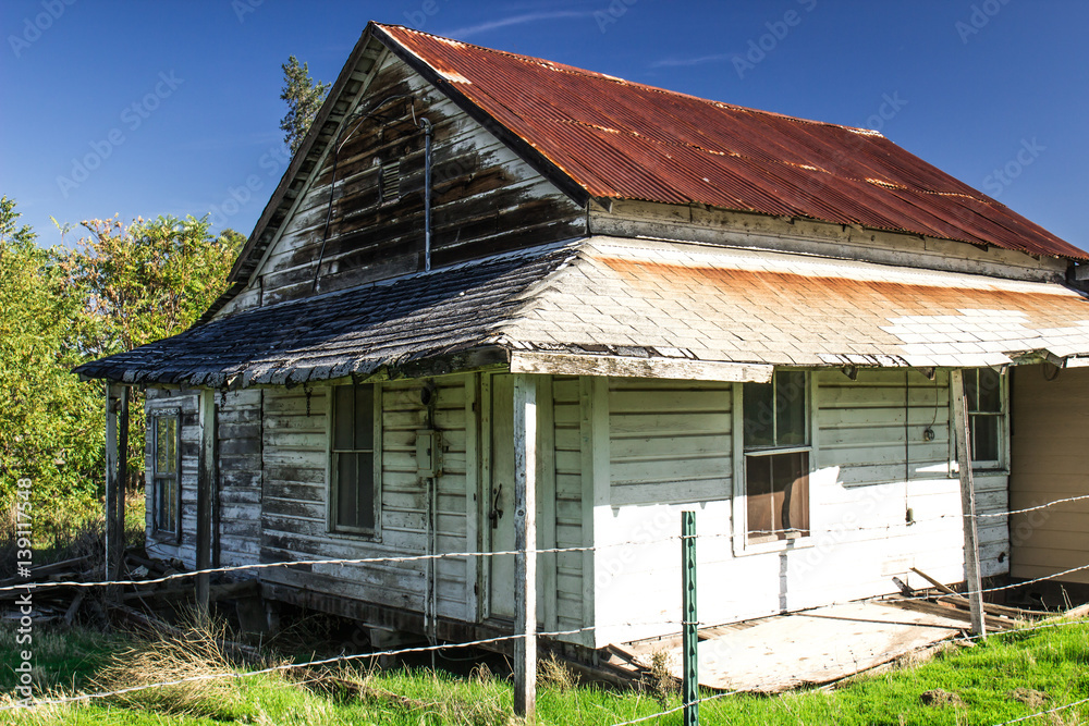 Old Tin Roof Building In Disrepair