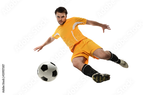 Player Kicking Soccer Ball © R. Gino Santa Maria