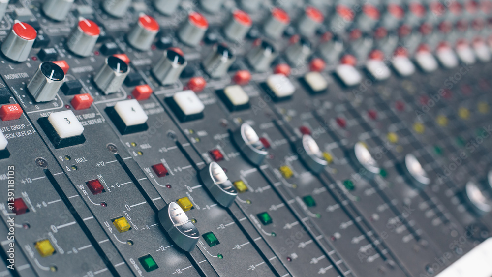 Obraz premium Recording Studio Mixer Mixing Console