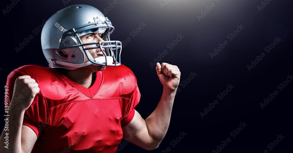 Digital composite of American football player