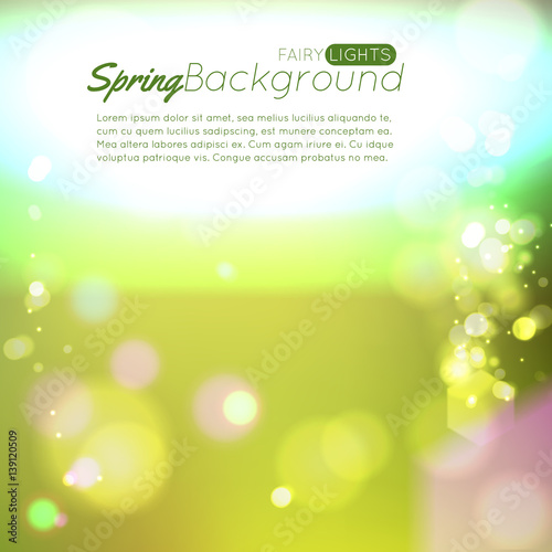 Spring bokeh lights background