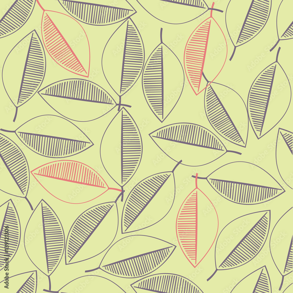 Seamless leaves pattern background