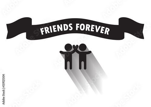 Vintage hipster labels with human logo, Friend forever