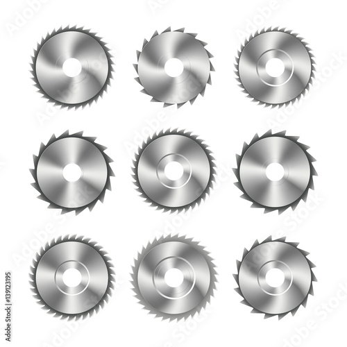 Photo realistic steel blade for the saw, vector illustration.