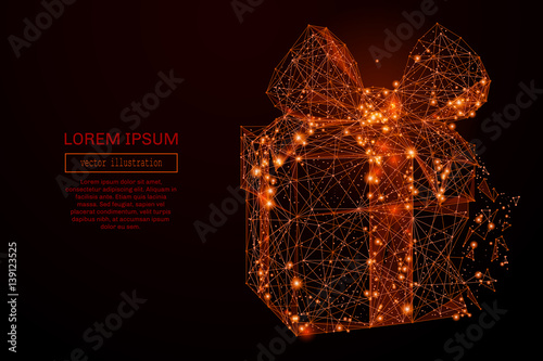 Abstract mash line and point tulip on background with an inscription. Starry sky or space, consisting of stars and the universe. Vector business illustration