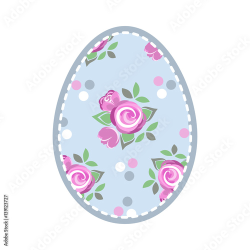 Easter Egg. Vector vintage egg with roses