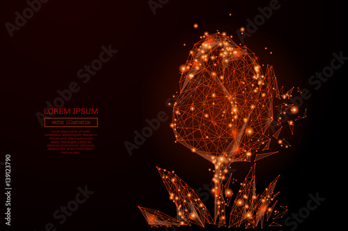 Abstract mash line and point businessman in suit on background with an inscription. Starry sky or space, consisting of stars and the universe. Vector business illustration