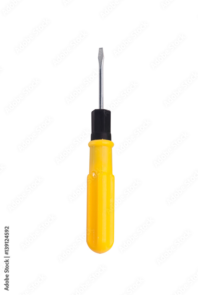 screwdriver with yellow handle screwdriver with yellow handle