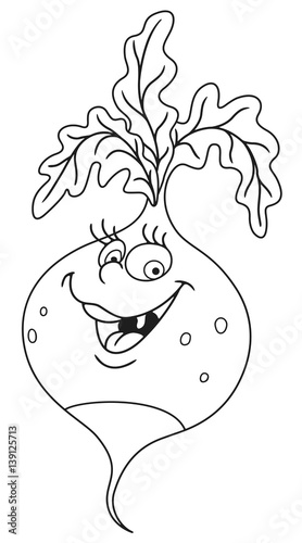 Fresh radish cartoon