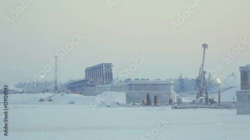 Panorama Construction of the City in Urengoy in Russia photo