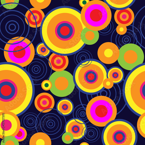 Abstract background with bright psychedelic concentric circles