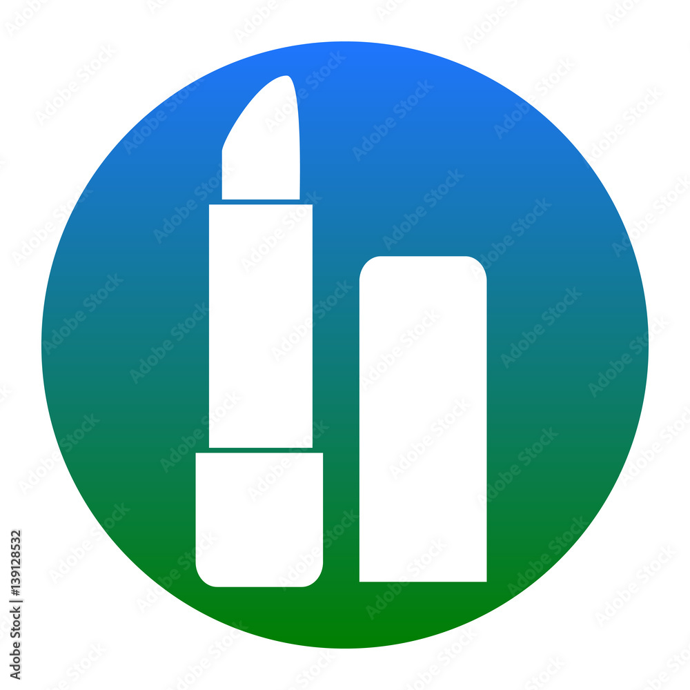 Pomade simple sign. Vector. White icon in bluish circle on white background. Isolated. Pomade simple sign. Vector. White icon in bluish circle on white background. Isolated.