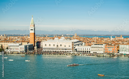 Landscape of Venice,Venice,Italy,25 February 2017, Giudecca channel,Panorama of Venice, St. Mark's Square during the Carnival,view from above