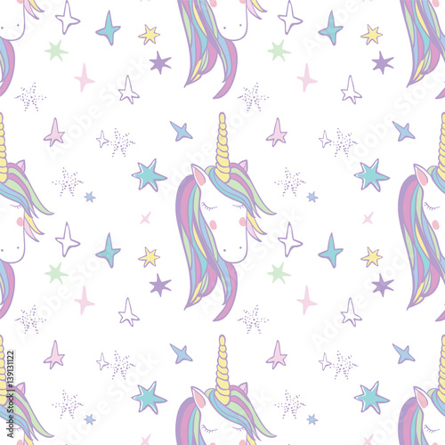 Unicorn Rainbow seamless pattern