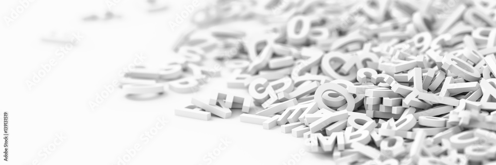 Infinite letters and numbers background, 3d rendering Infinite letters and numbers background, 3d rendering