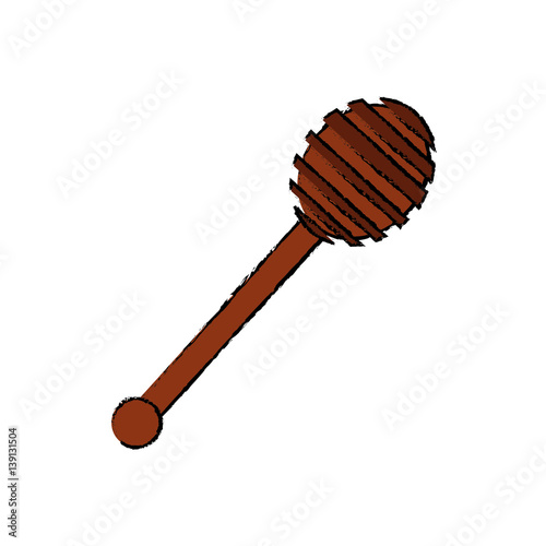 Wooden honey dipper icon vector illustration graphic design