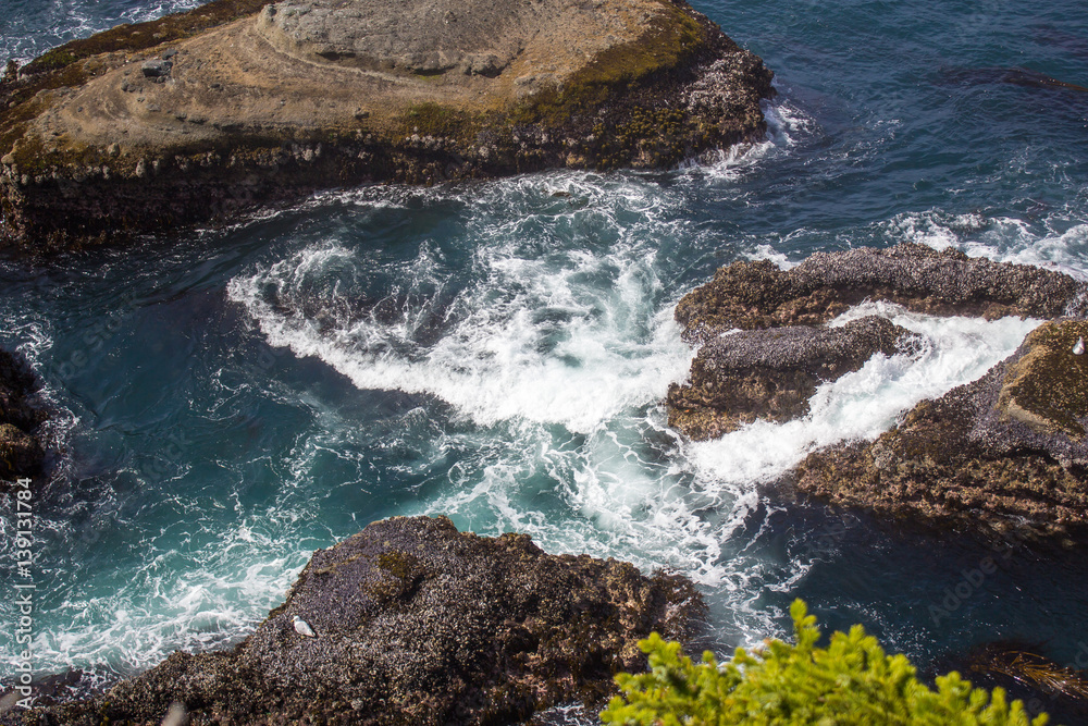 Waves Crashing on Rocks, Cape Flattery Waves Crashing on Rocks, Cape Flattery