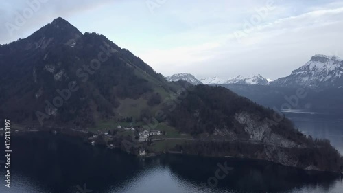 lake lucerne switzerland view, aerial