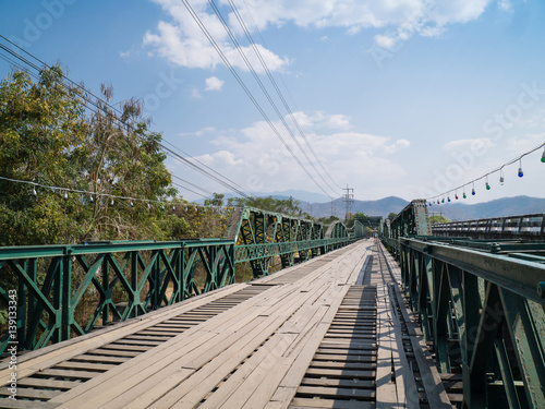 Tha Pai World War II Memorial Bridge, the iron bridge over Pai river at Mae Hong Son,Thailand