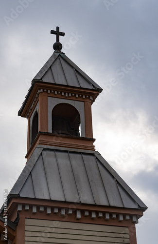 The bell tower to the Old Saint Anthony's Catholic Church circa 1910 in Violet, Texas.