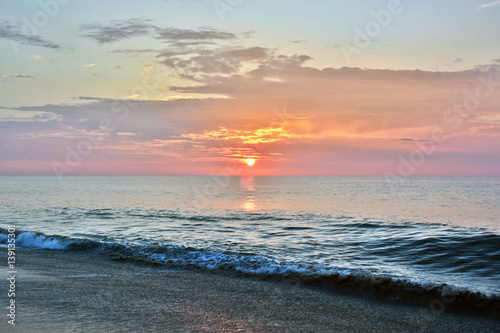 Serene Summertime Sunrise Along the Shore