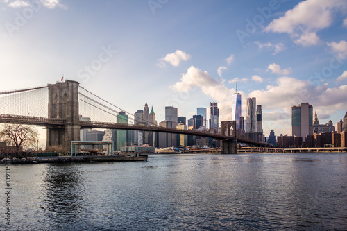 Brooklyn Bridge and Manhattan Skyline - New York  USA