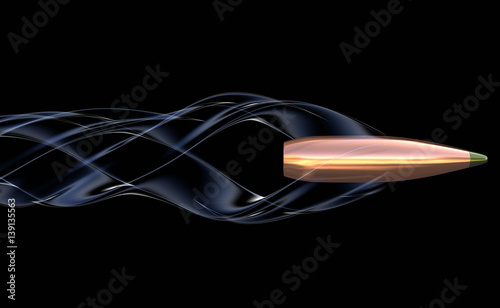 Fotografia, Obraz Flying bullet with air trail