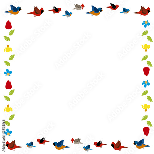 bird and flowers frame