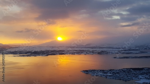 Sonnenuntergang bei Tromsö, Norwegen