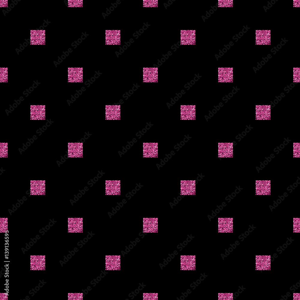 SEAMLESS PINK SQUARE GLITTER PATTERN ON BLACK BACKGROUND SEAMLESS PINK SQUARE GLITTER PATTERN ON BLACK BACKGROUND