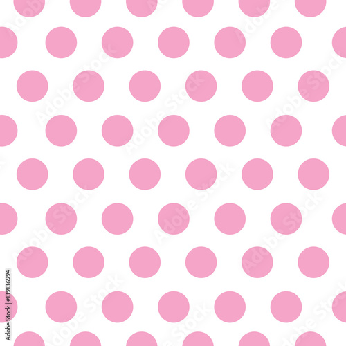 Seamless pink polka dot pattern repeatable tileable vector