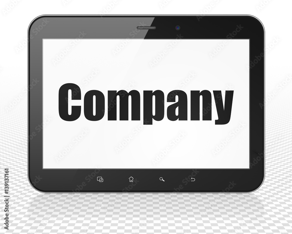 Business concept: Tablet Pc Computer with Company on display Business concept: Tablet Pc Computer with Company on display