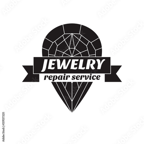 vector image of logo jewelry service. Trendy concept for repair shop or maintenance of jewelry products