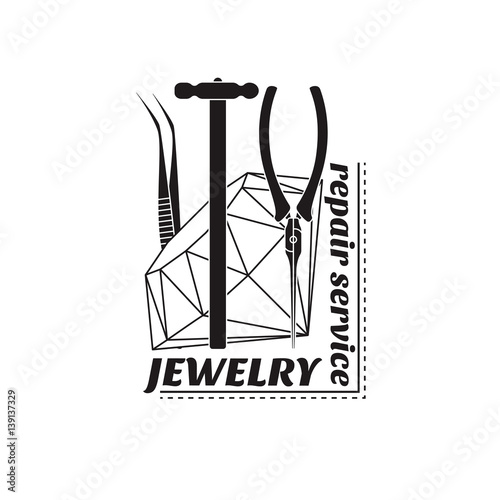vector image of logo jewelry service. Trendy concept for repair shop or maintenance of jewelry products