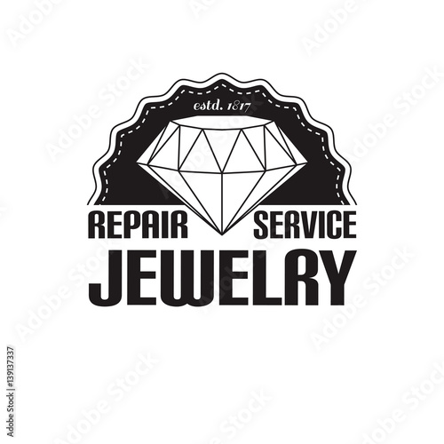 vector image of logo jewelry service. Trendy concept for repair shop or maintenance of jewelry products